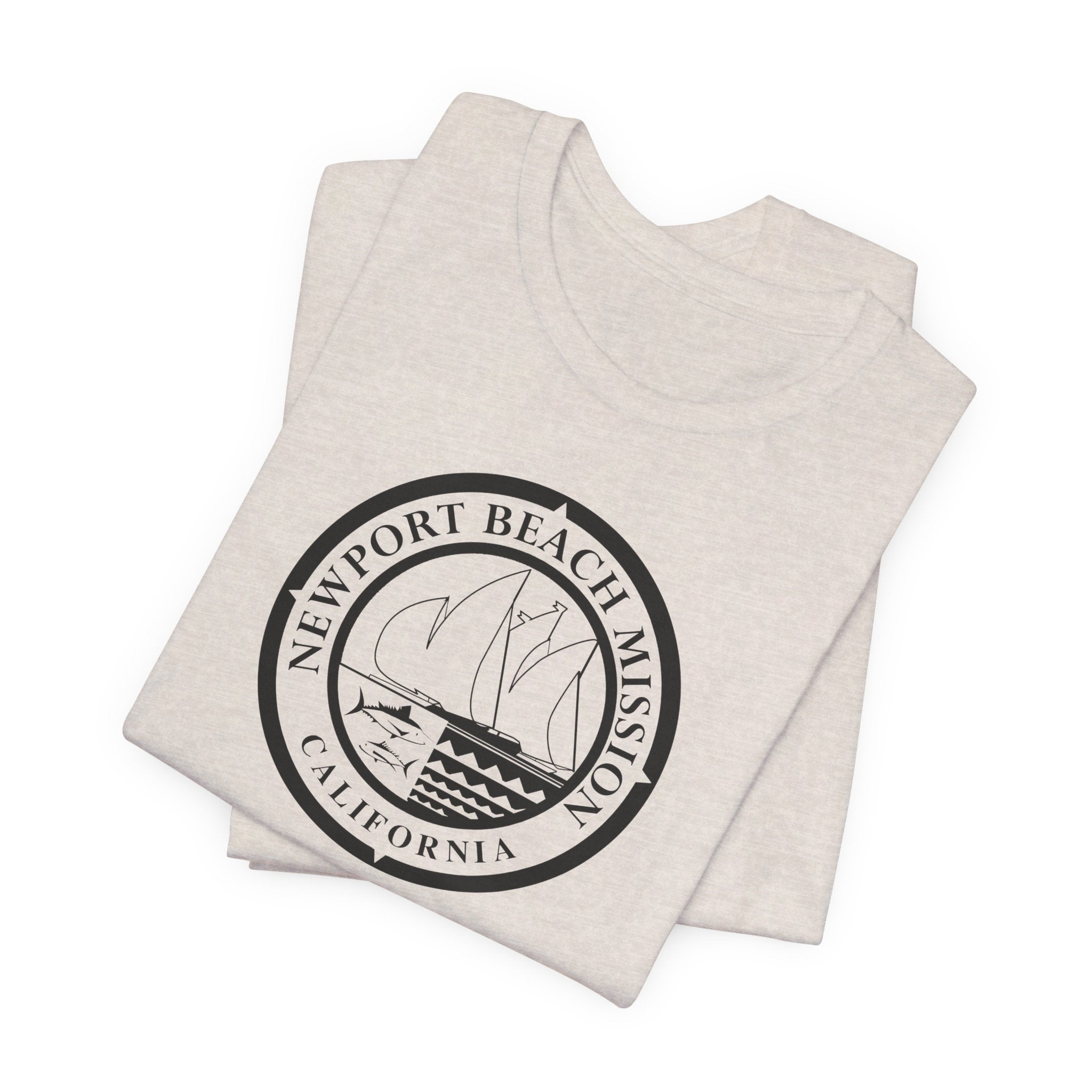 California Newport Beach Mission Circular Monochrome Logo T-Shirt - Latter-Day Saint LDS Missionary Gift - Book of Mormon