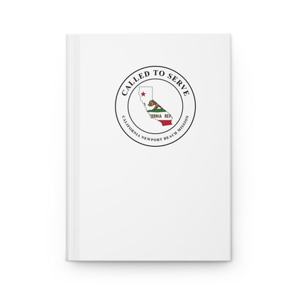 California Newport Beach Mission Flag Map Called to Serve White Hardcover Journal Matte - Latter-Day Saint LDS Missionary Gift - Book of Mormon