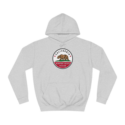 California Newport Beach Mission State Flag Logo (White Border) College Hoodie