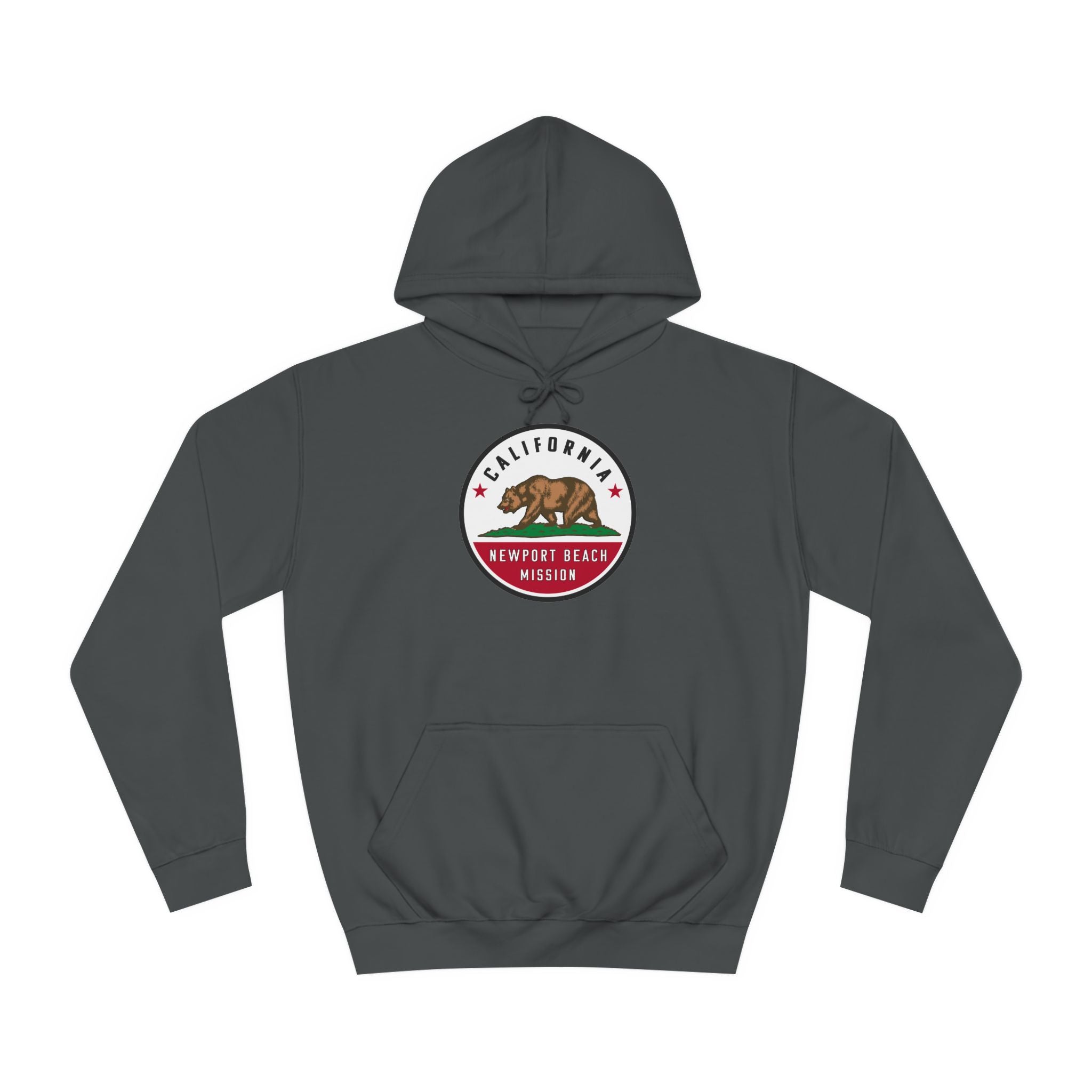 California Newport Beach Mission State Flag Logo (White Border) College Hoodie