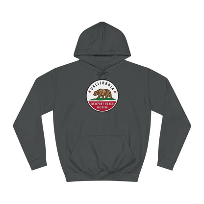 California Newport Beach Mission State Flag Logo (White Border) College Hoodie