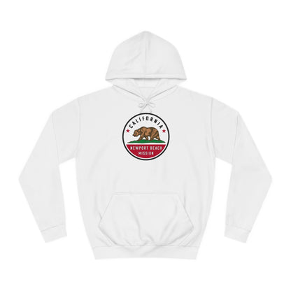 California Newport Beach Mission State Flag Logo (White Border) College Hoodie