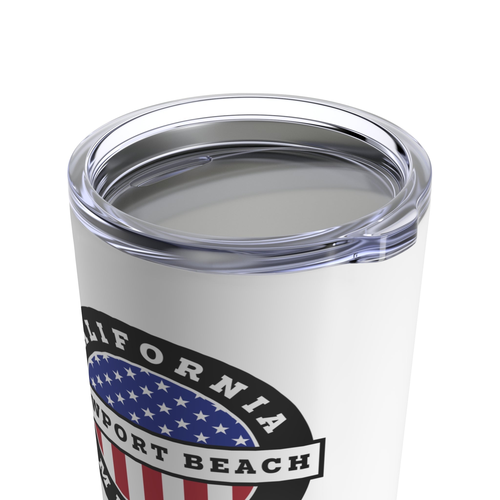 California Newport Beach Mission USA Flag Logo Tumbler 20oz White - Latter-Day Saint LDS Missionary Gift - Book of Mormon