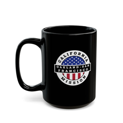 California Oakland/San Francisco Mission Circular Flag Black Ceramic Mug - Latter-Day Saint LDS Missionary Gift - Book of Mormon