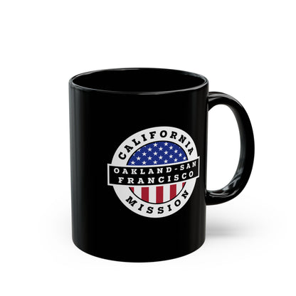 California Oakland/San Francisco Mission Circular Flag Black Ceramic Mug - Latter-Day Saint LDS Missionary Gift - Book of Mormon