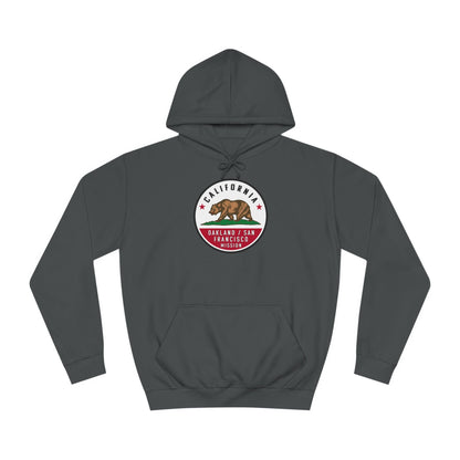 California Oakland/San Francisco Mission State Flag Logo (White Border) College Hoodie