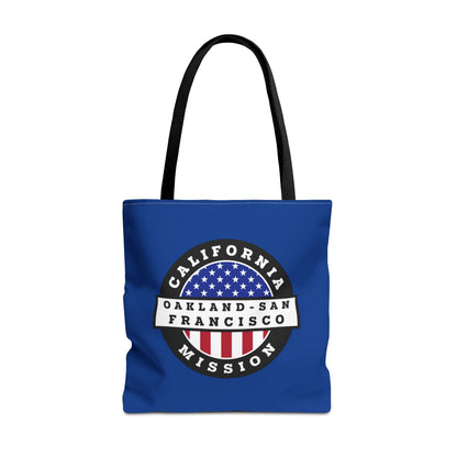 California Oakland/San Francisco Mission USA Flag Logo Tote Bag Blue - Mission Wishlist - LDS Missionary Gift Store