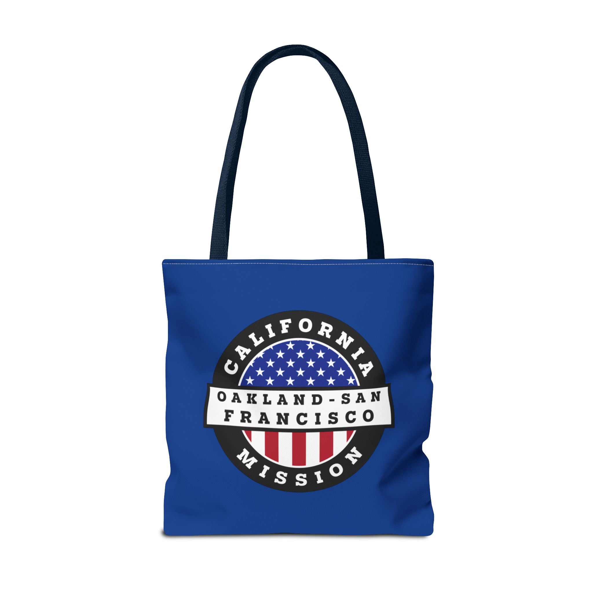 California Oakland/San Francisco Mission USA Flag Logo Tote Bag Blue - Mission Wishlist - LDS Missionary Gift Store