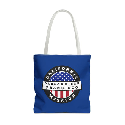California Oakland/San Francisco Mission USA Flag Logo Tote Bag Blue - Mission Wishlist - LDS Missionary Gift Store