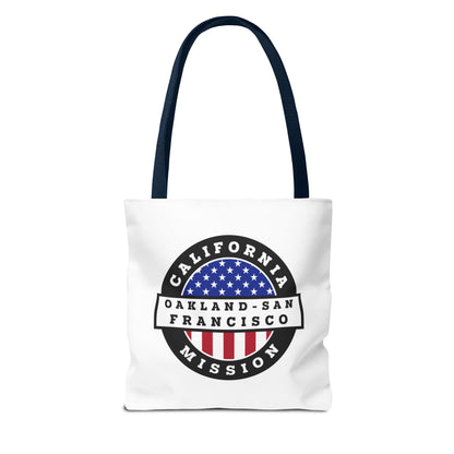 California Oakland/San Francisco Mission USA Flag Logo Tote Bag White - Mission Wishlist - LDS Missionary Gift Store