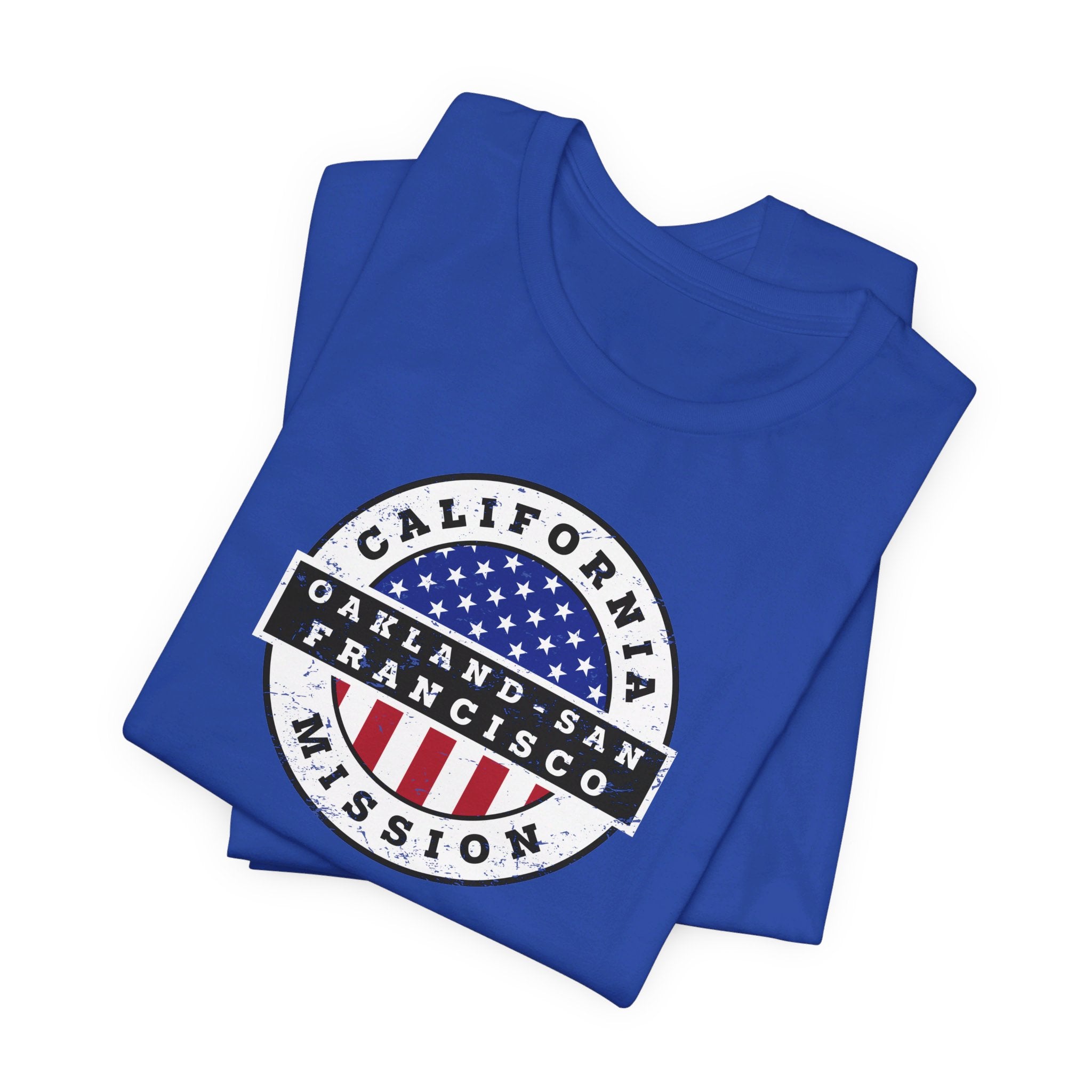 California Oakland/San Francisco Mission Vintage Circular USA Flag T-Shirt - Mission Wishlist - LDS Missionary Gift Store