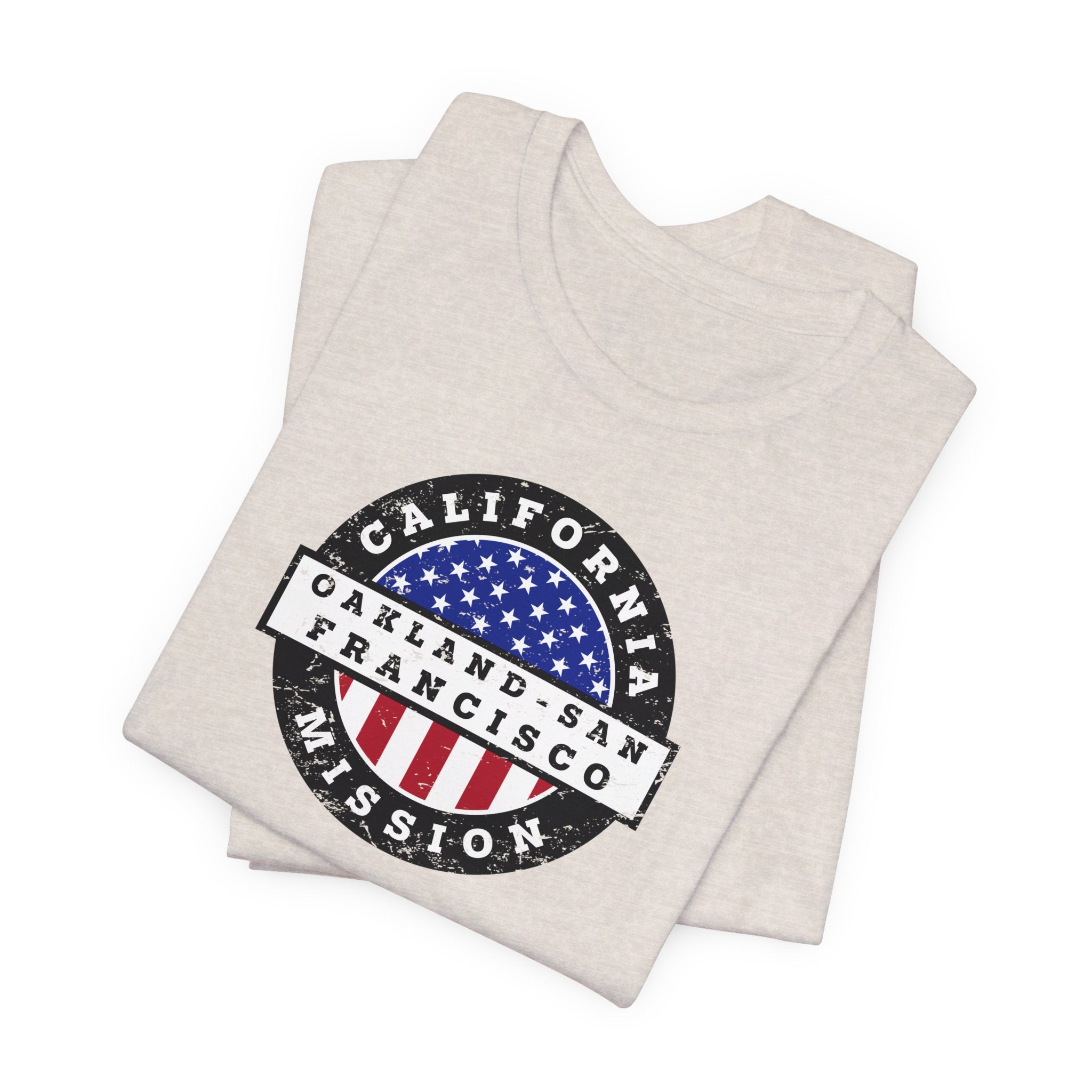 California Oakland/San Francisco Mission Vintage Circular USA Flag T-Shirt - Mission Wishlist - LDS Missionary Gift Store