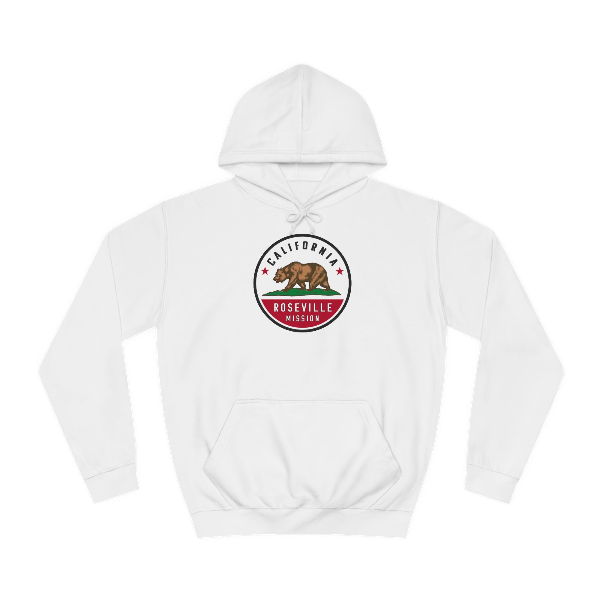 California Roseville Mission State Flag Logo (White Border) College Hoodie