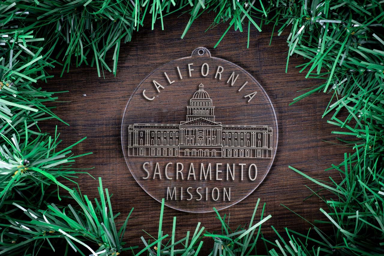 California Sacramento Mission Christmas Ornament - Latter-Day Saint LDS Missionary Gift - Book of Mormon