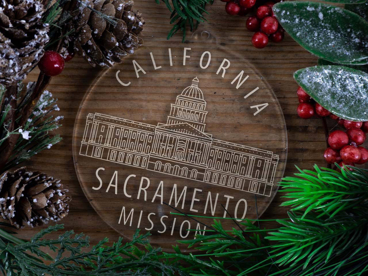 California Sacramento Mission Christmas Ornament - Latter-Day Saint LDS Missionary Gift - Book of Mormon