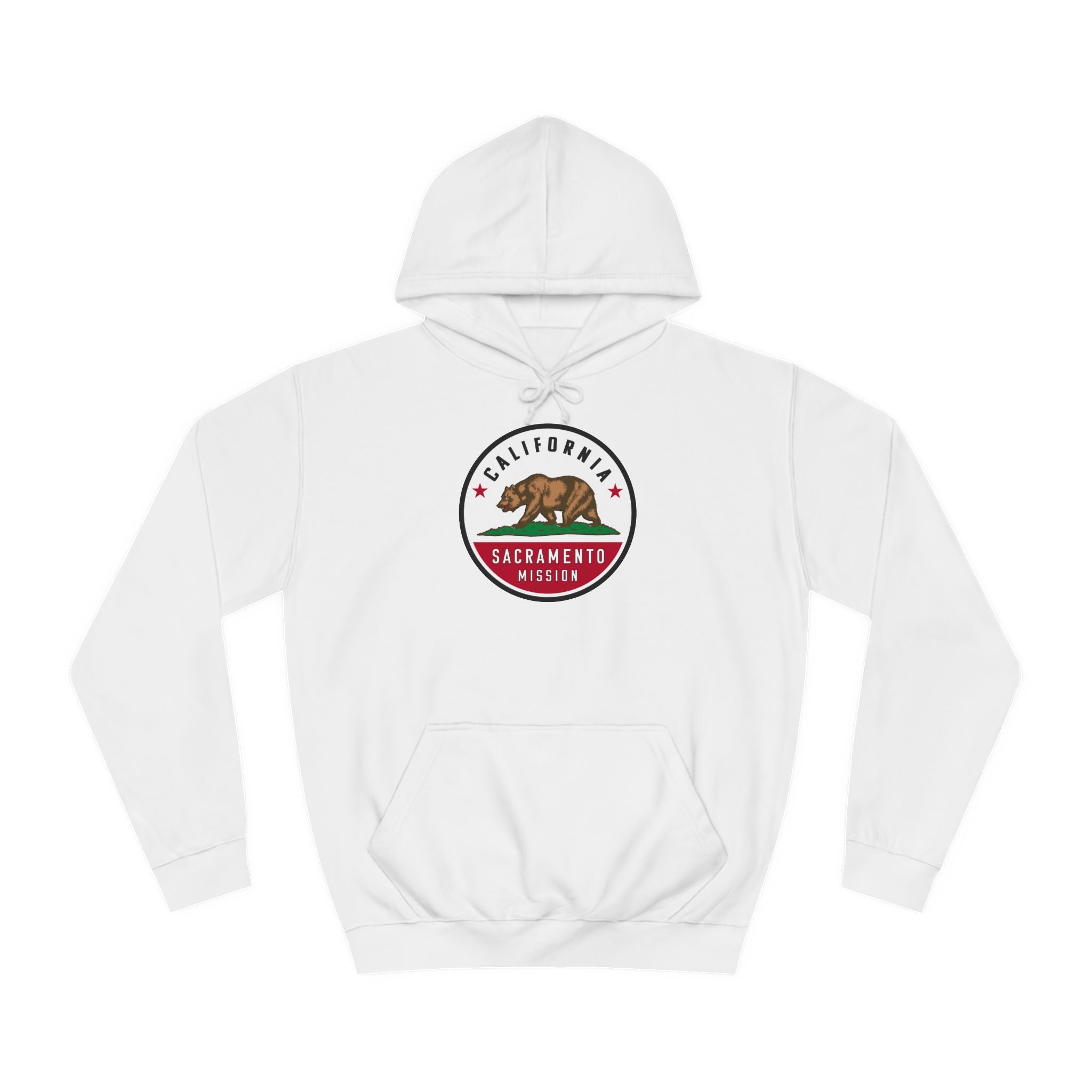 California Sacramento Mission State Flag Logo (White Border) College Hoodie