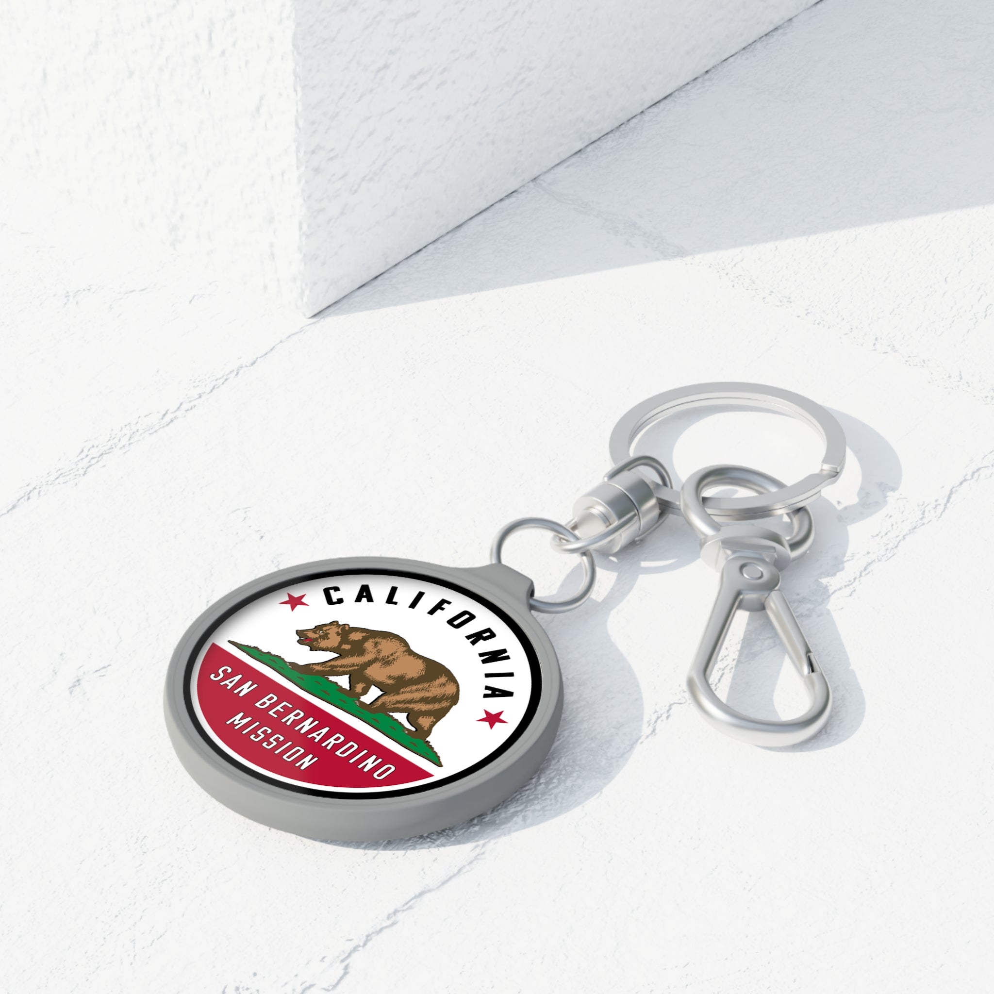 California San Bernardino Mission State Flag Logo Key Tag - Latter-Day Saint LDS Missionary Gift - Book of Mormon