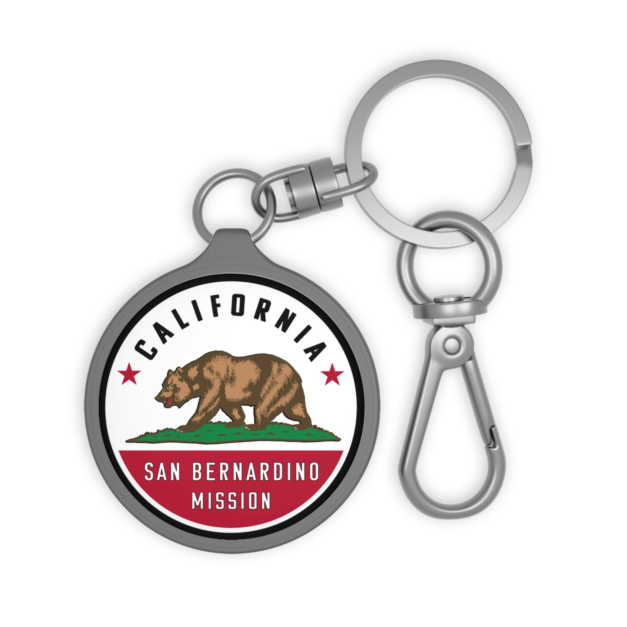 California San Bernardino Mission State Flag Logo Key Tag - Latter-Day Saint LDS Missionary Gift - Book of Mormon