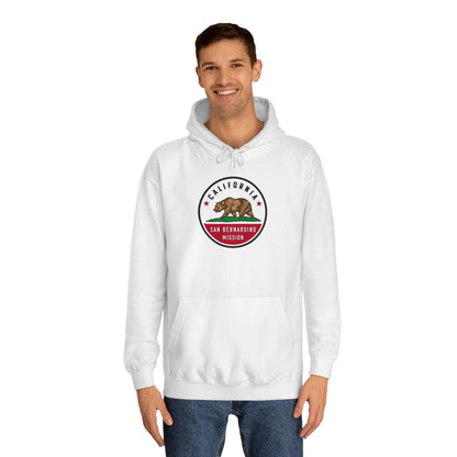 California San Bernardino Mission State Flag Logo (White Border) College Hoodie