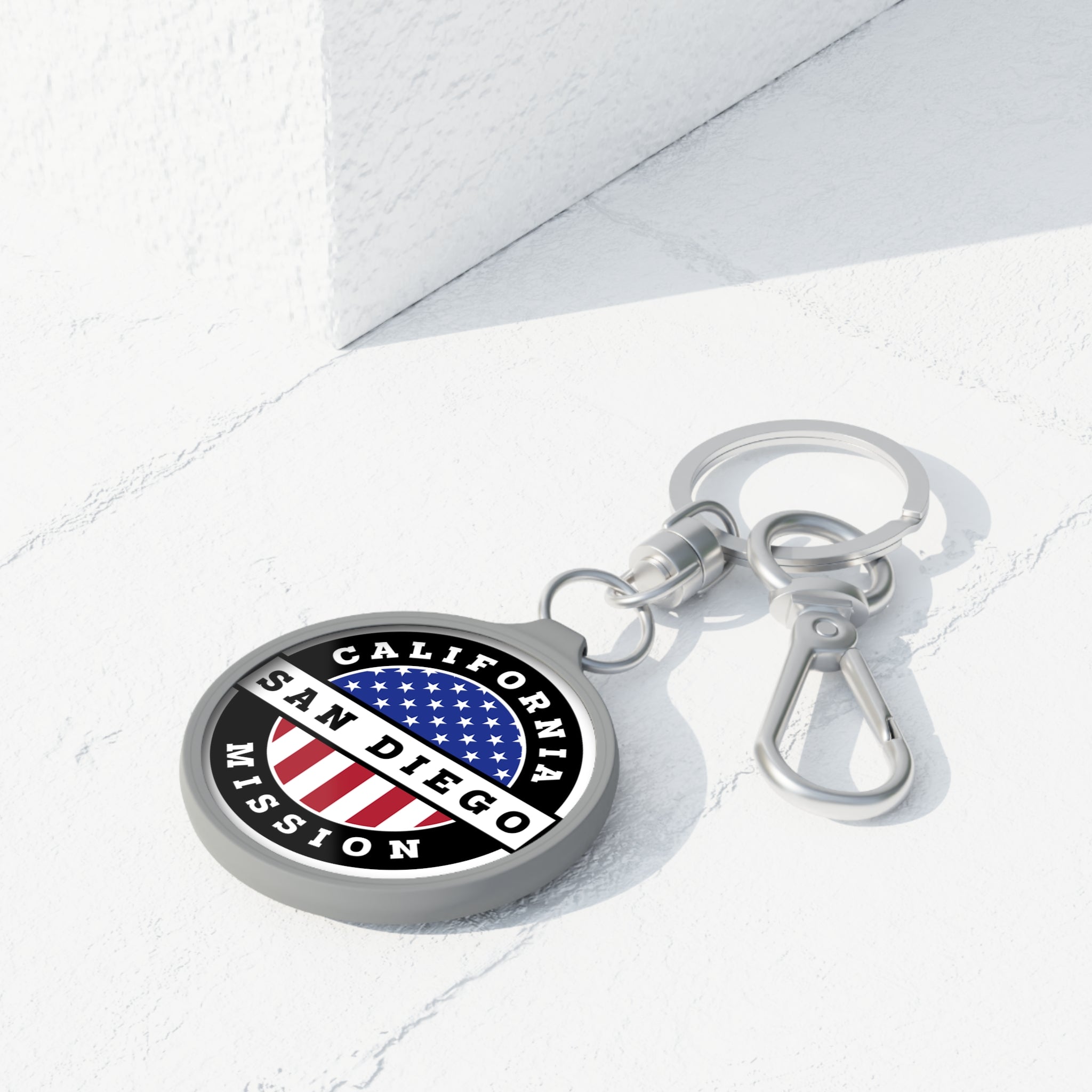 California San Diego Mission Circle Flag Key Tag - Latter-Day Saint LDS Missionary Gift - Book of Mormon