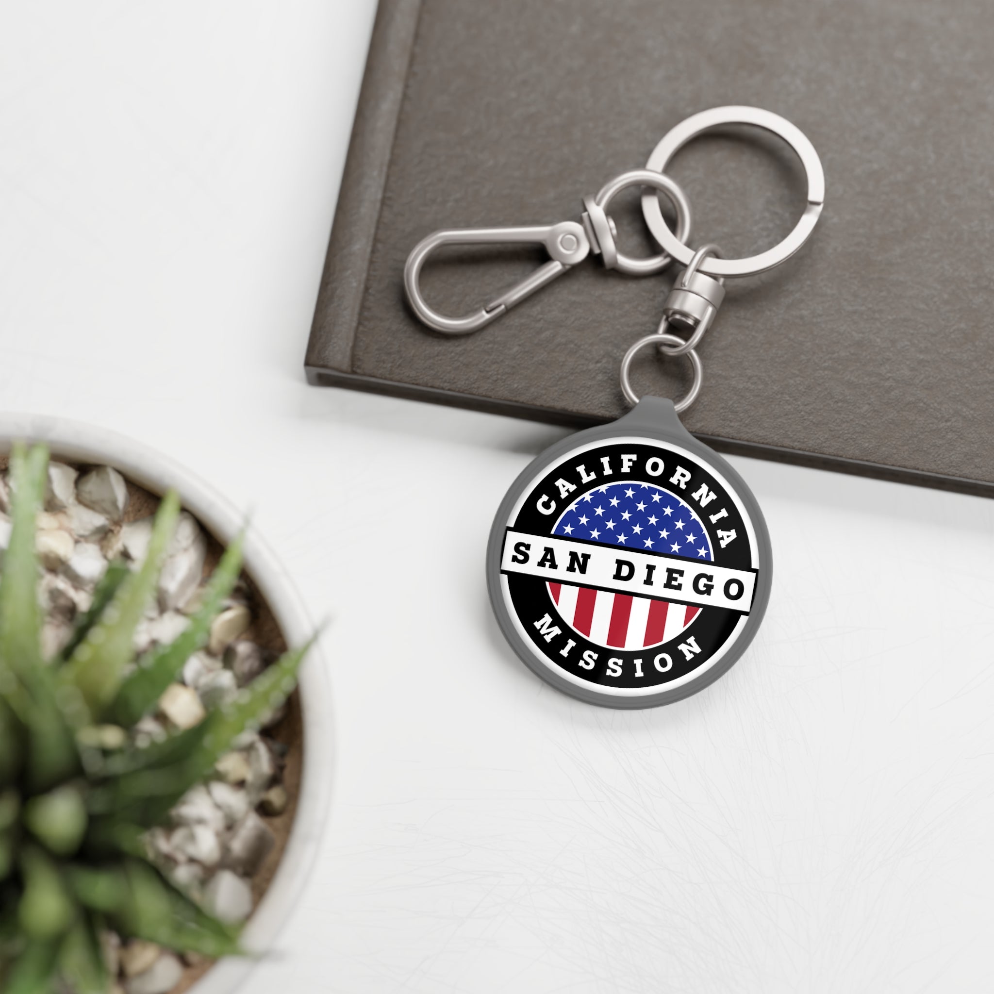 California San Diego Mission Circle Flag Key Tag - Latter-Day Saint LDS Missionary Gift - Book of Mormon