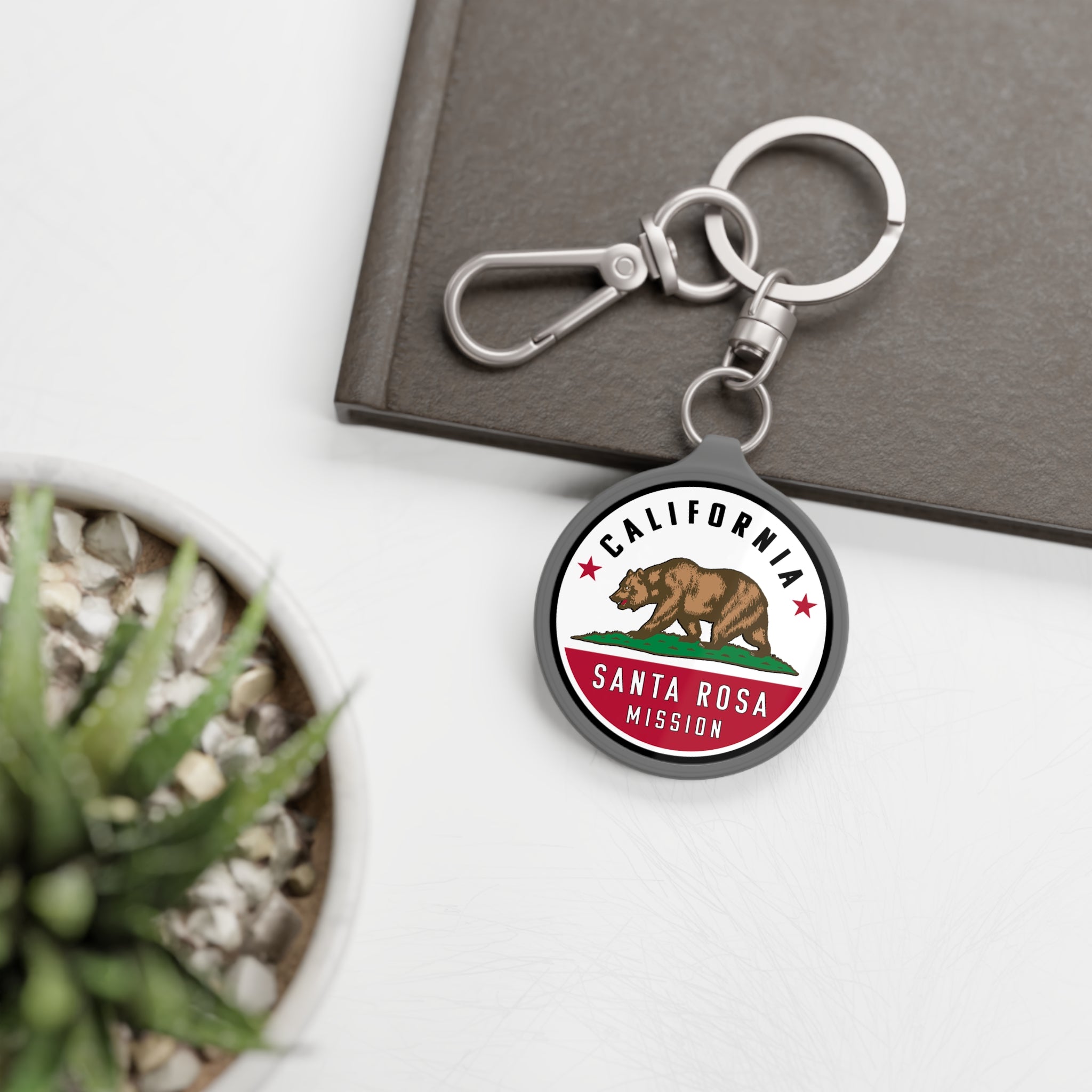 California Santa Rosa Mission State Flag Logo Key Tag - Latter-Day Saint LDS Missionary Gift - Book of Mormon