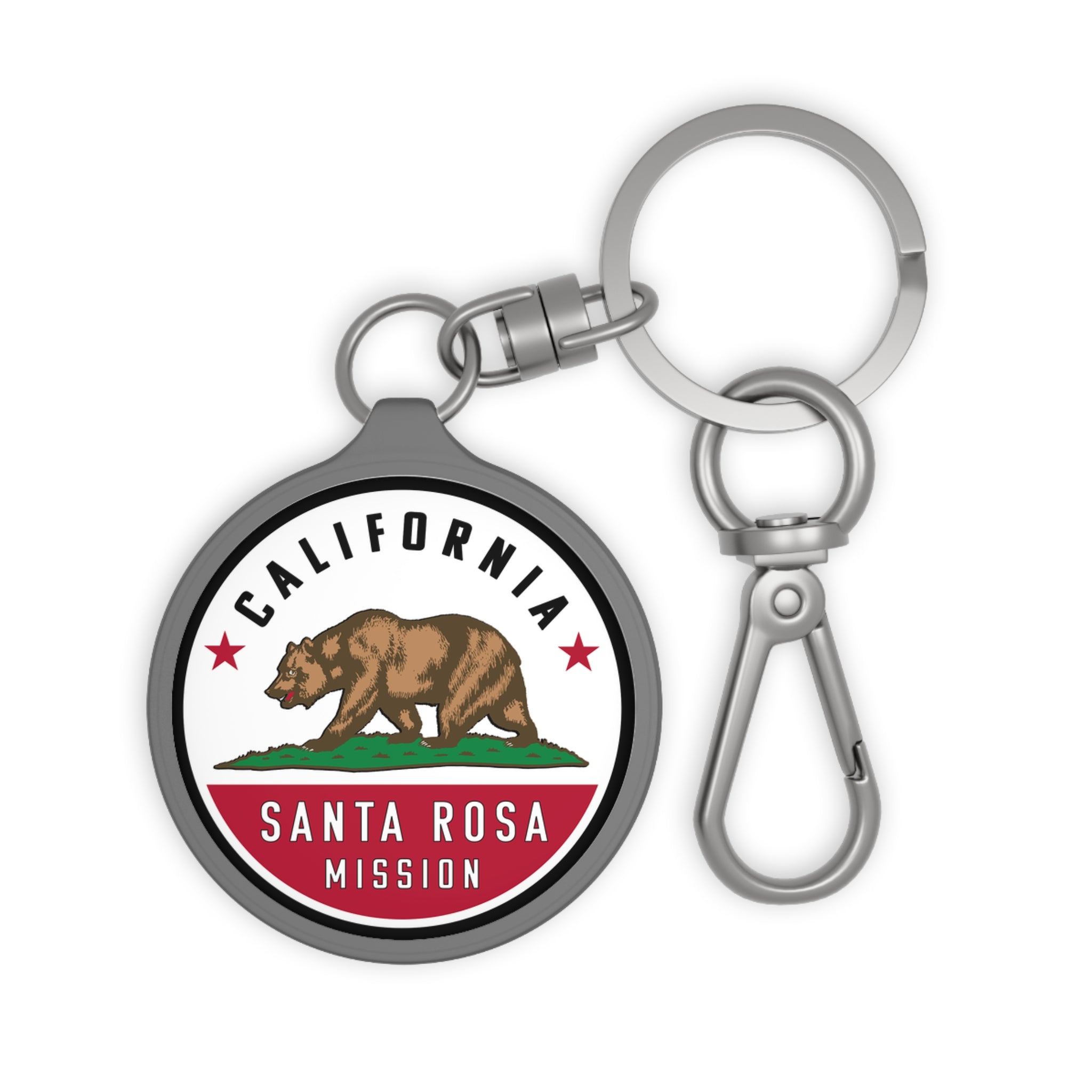 California Santa Rosa Mission State Flag Logo Key Tag - Latter-Day Saint LDS Missionary Gift - Book of Mormon