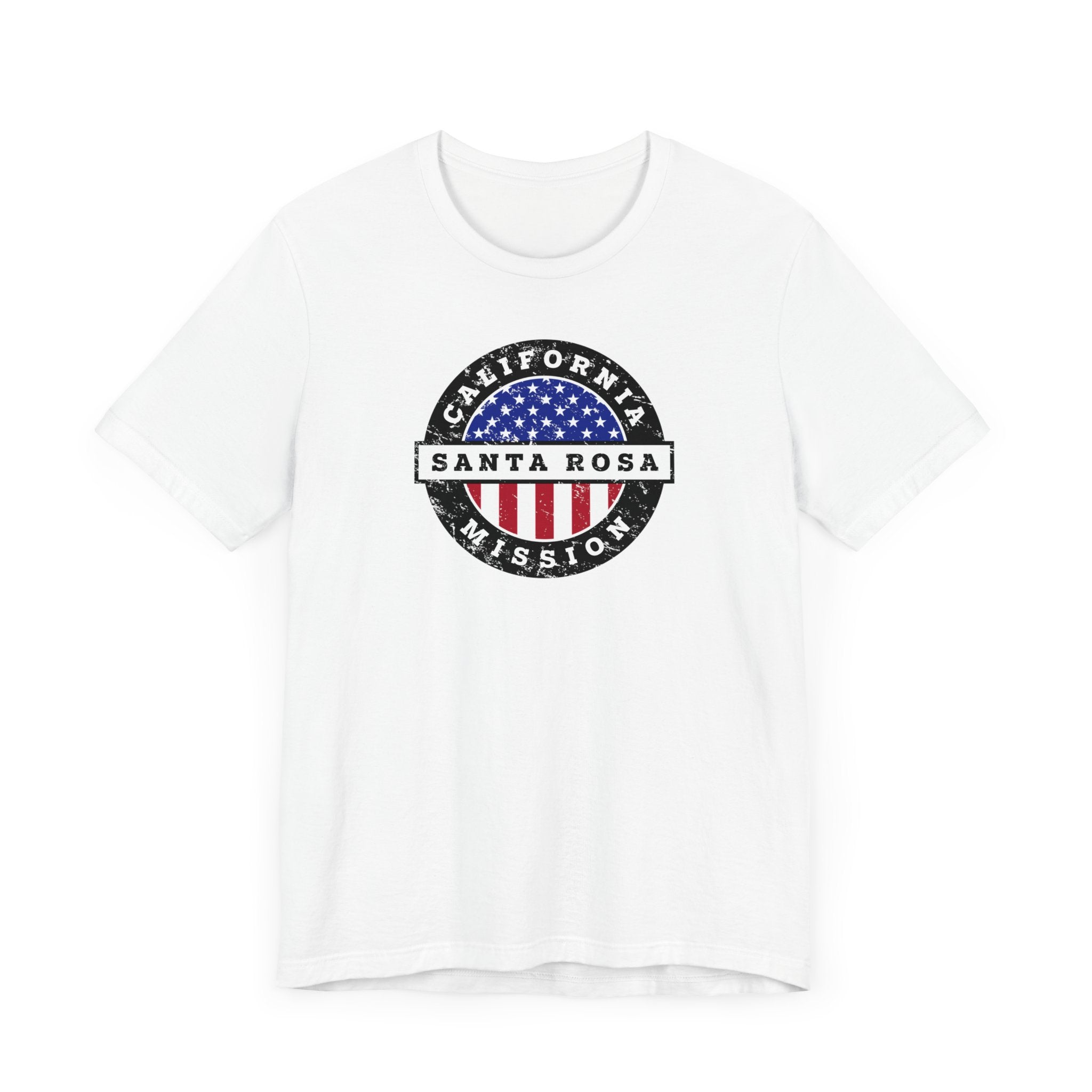 California Santa Rosa Mission Vintage Circular USA Flag T-Shirt - Latter-Day Saint LDS Missionary Gift - Book of Mormon