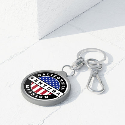 California Ventura Mission Circle Flag Key Tag - Latter-Day Saint LDS Missionary Gift - Book of Mormon