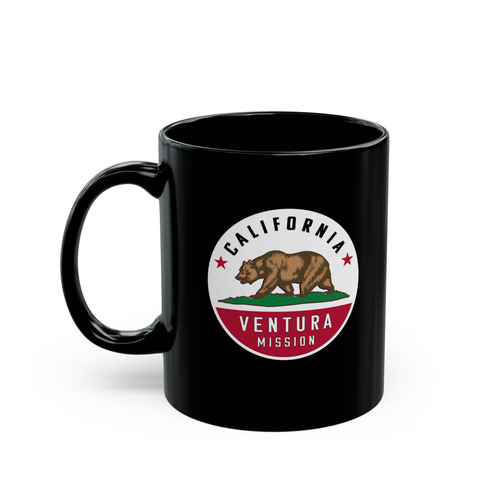 California Ventura Mission State Flag Logo Ceramic Mug Black Name - Latter-Day Saint LDS Missionary Gift - Book of Mormon