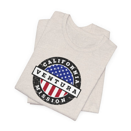 California Ventura Mission Vintage Circular USA Flag T-Shirt - Latter-Day Saint LDS Missionary Gift - Book of Mormon