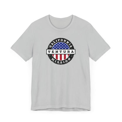 California Ventura Mission Vintage Circular USA Flag T-Shirt - Latter-Day Saint LDS Missionary Gift - Book of Mormon