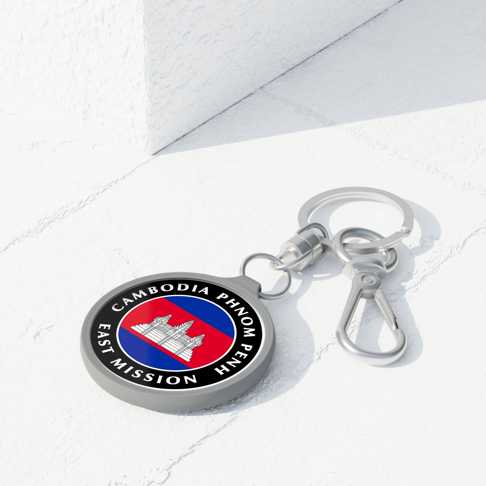 Cambodia Phnom Penh East Mission Circle Flag Key Tag - Latter-Day Saint LDS Missionary Gift - Book of Mormon