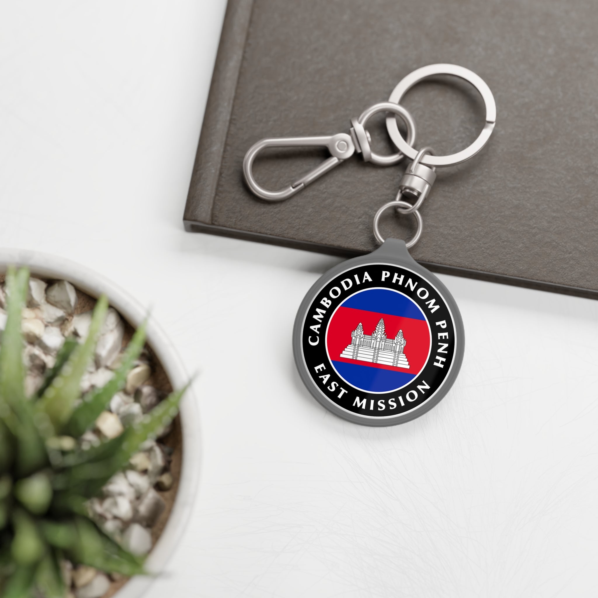 Cambodia Phnom Penh East Mission Circle Flag Key Tag - Latter-Day Saint LDS Missionary Gift - Book of Mormon