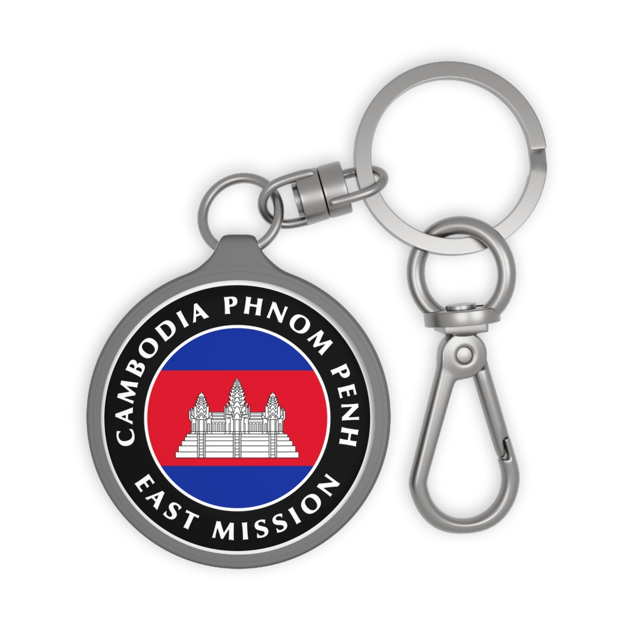 Cambodia Phnom Penh East Mission Circle Flag Key Tag - Latter-Day Saint LDS Missionary Gift - Book of Mormon