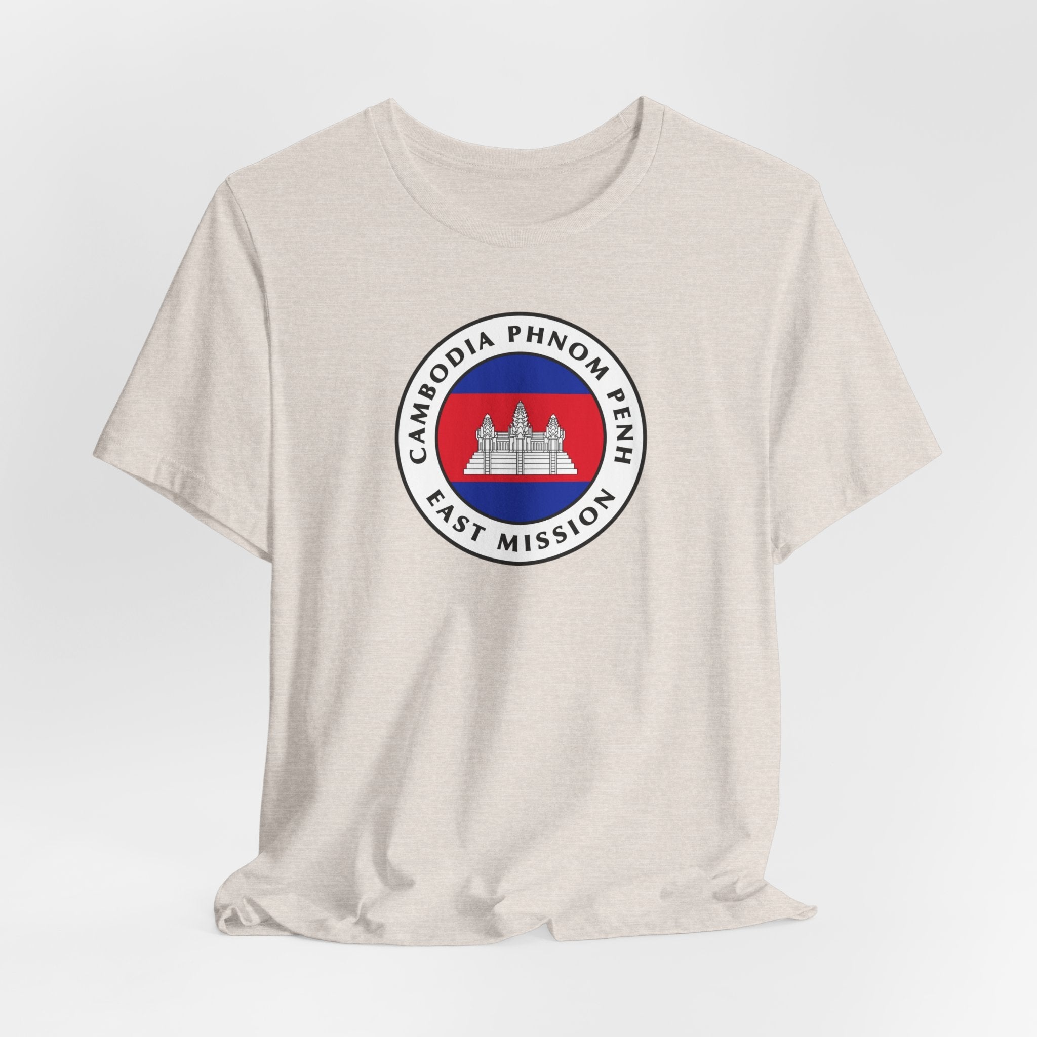 Cambodia Phnom Penh East Mission Flag Logo (White Border) T-shirt - Latter-Day Saint LDS Missionary Gift - Book of Mormon