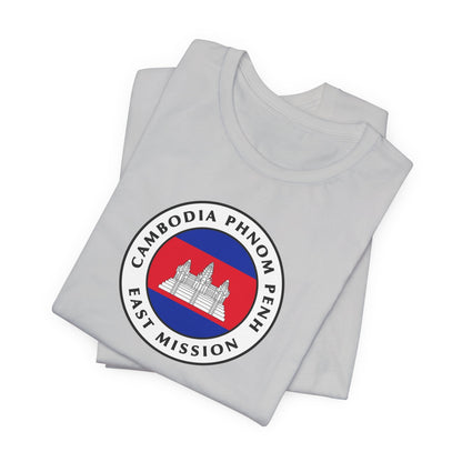 Cambodia Phnom Penh East Mission Flag Logo (White Border) T-shirt - Latter-Day Saint LDS Missionary Gift - Book of Mormon