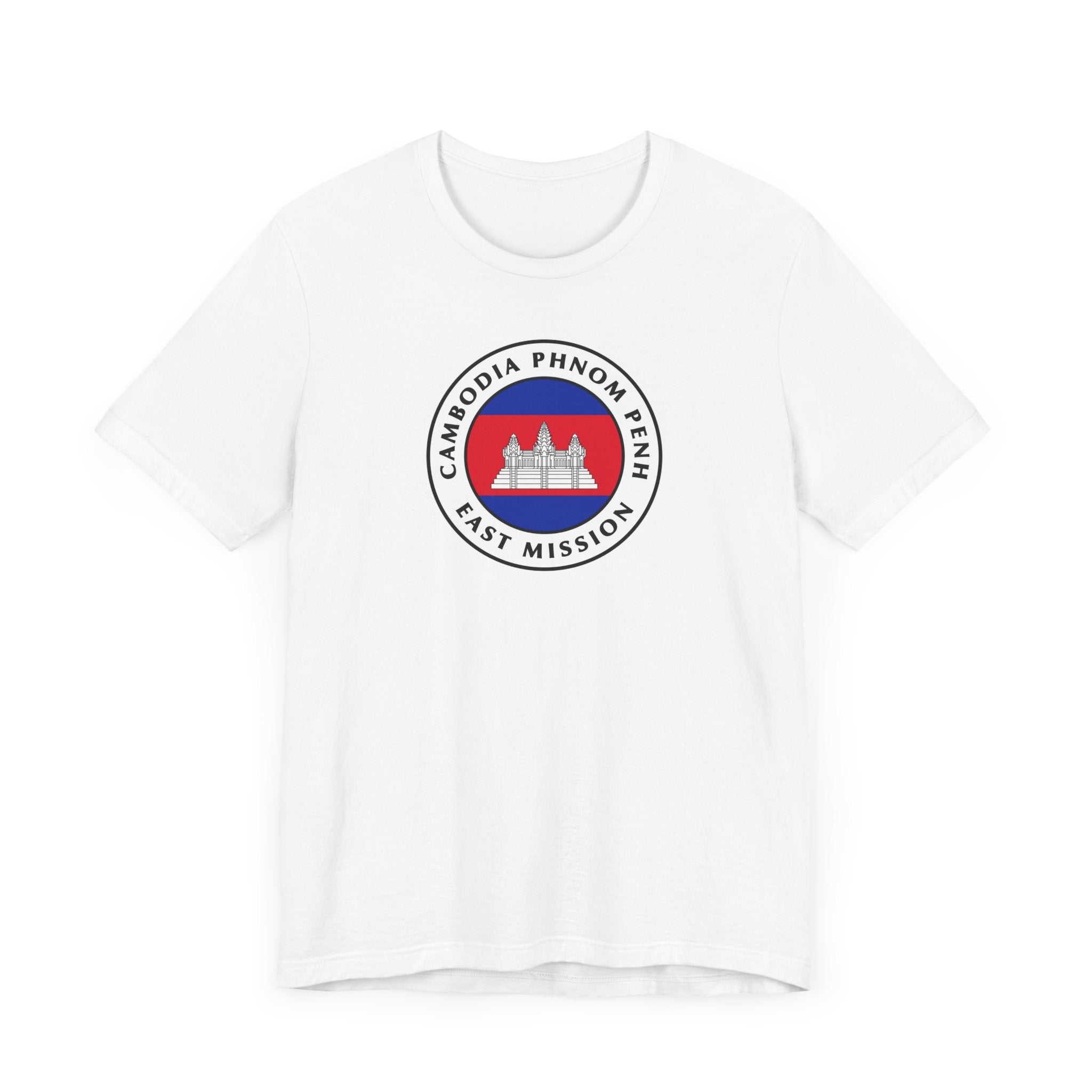 Cambodia Phnom Penh East Mission Flag Logo (White Border) T-shirt - Latter-Day Saint LDS Missionary Gift - Book of Mormon