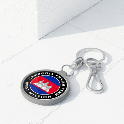 Cambodia Phnom Penh West Mission Circle Flag Key Tag - Mission Wishlist - LDS Missionary Gift Store