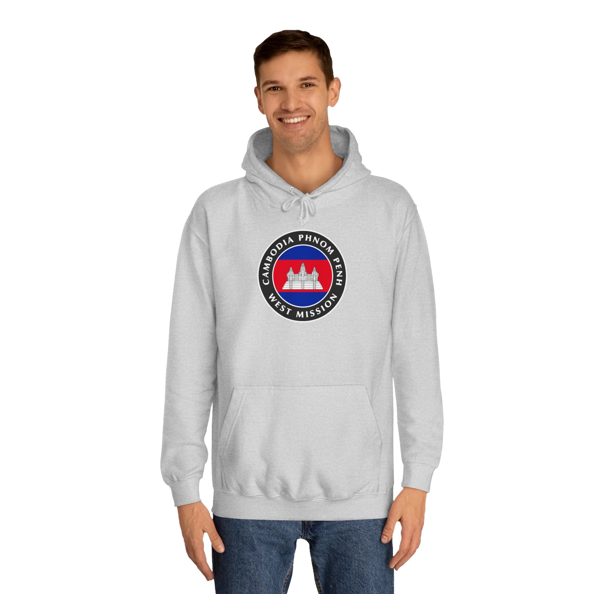 Cambodia Phnom Penh West Mission Flag Logo (Black Border) College Hoodie