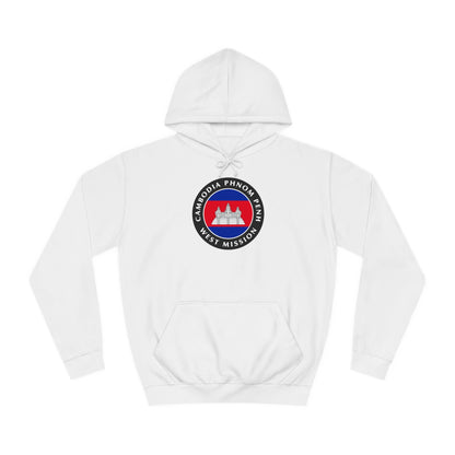 Cambodia Phnom Penh West Mission Flag Logo (Black Border) College Hoodie