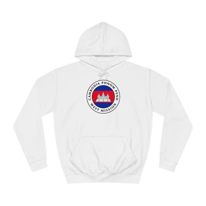 Cambodia Phnom Penh West Mission Flag Logo (White Border) College Hoodie - Mission Wishlist - LDS Missionary Gift Store