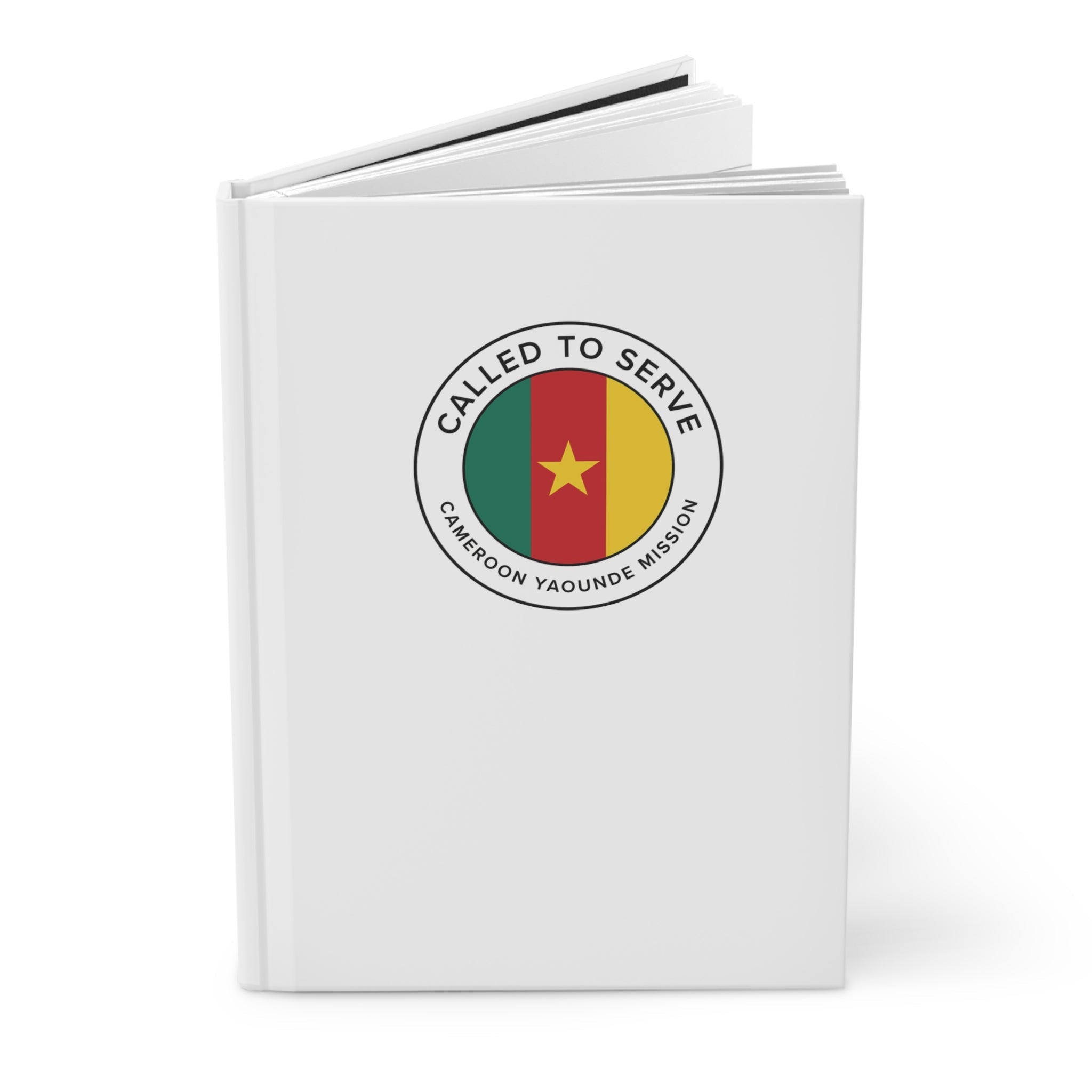 Cameroon Yaounde Mission Circle Flag Called to Serve White Hardcover Journal Matte - Latter-Day Saint LDS Missionary Gift - Book of Mormon