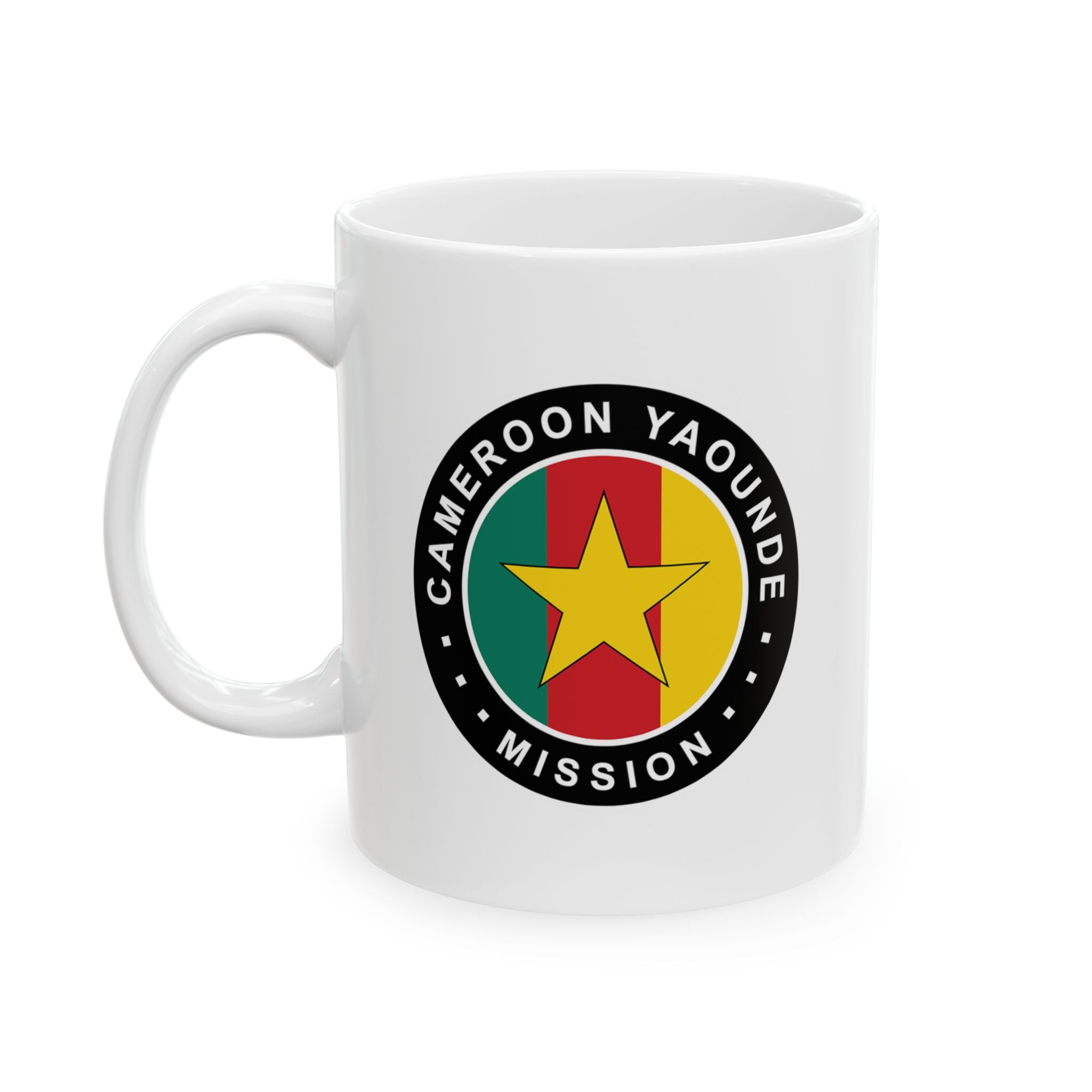 Cameroon Yaounde Mission Circular Flag White Ceramic Mug - Latter-Day Saint LDS Missionary Gift - Book of Mormon