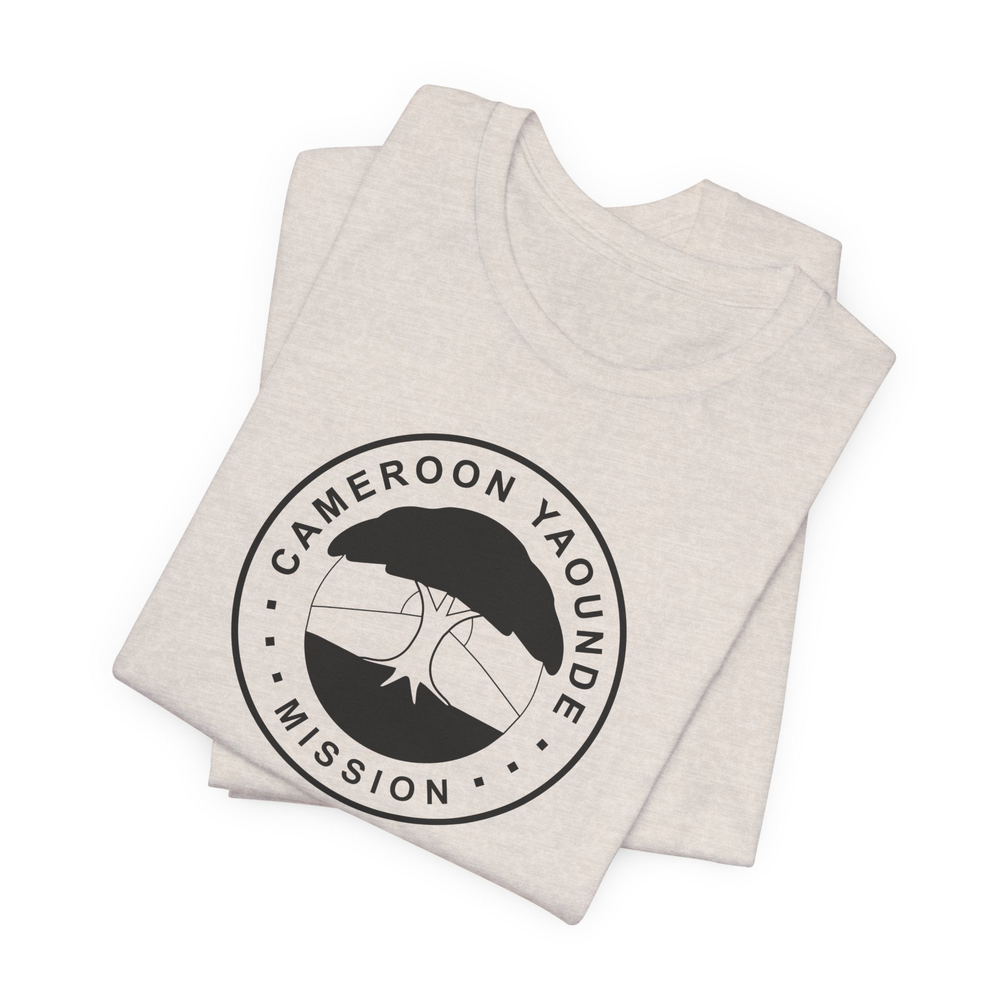 Cameroon Yaounde Mission Circular Monochrome Logo T-Shirt - Latter-Day Saint LDS Missionary Gift - Book of Mormon