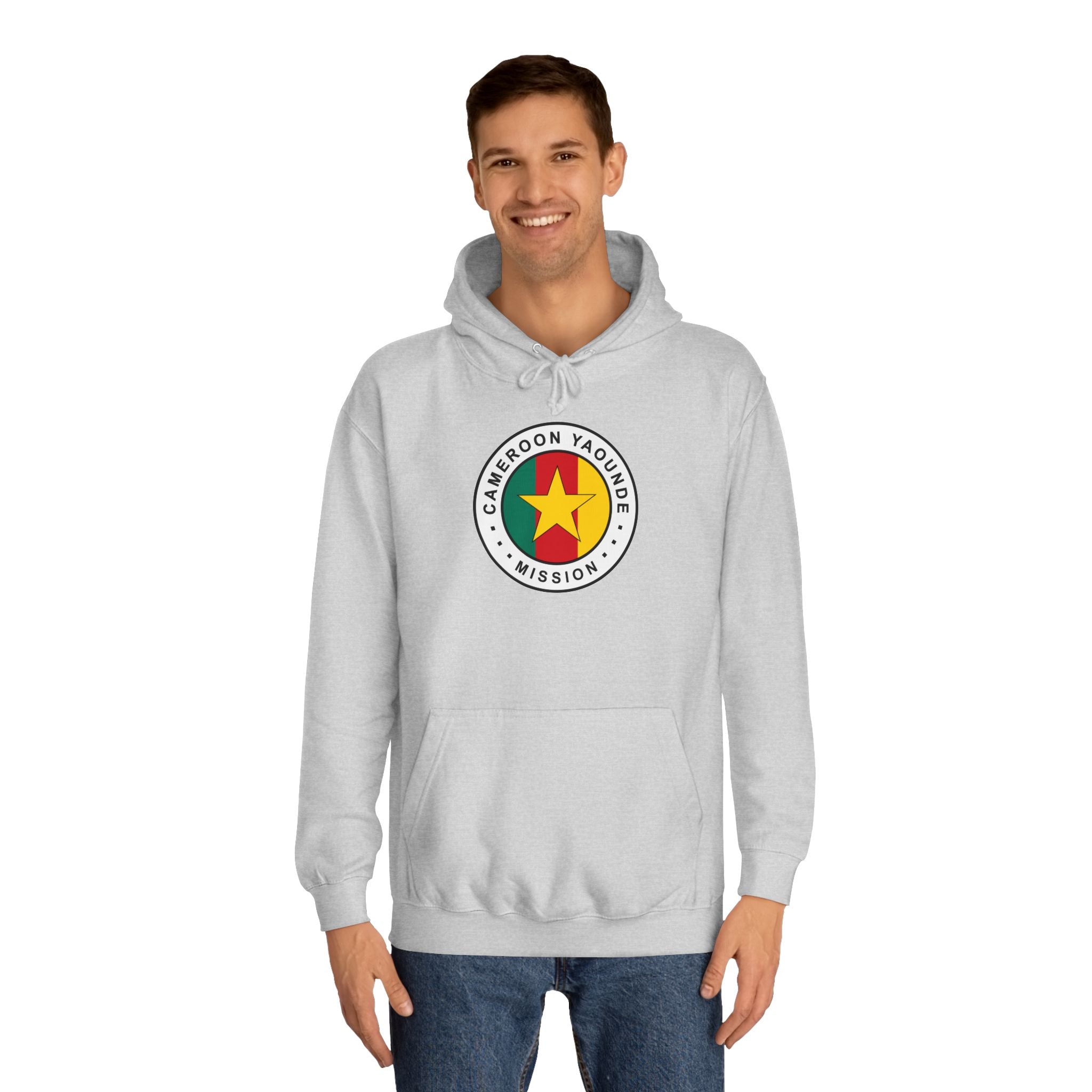 Cameroon Yaounde Mission Flag Logo (White Border) College Hoodie - Latter-Day Saint LDS Missionary Gift - Book of Mormon