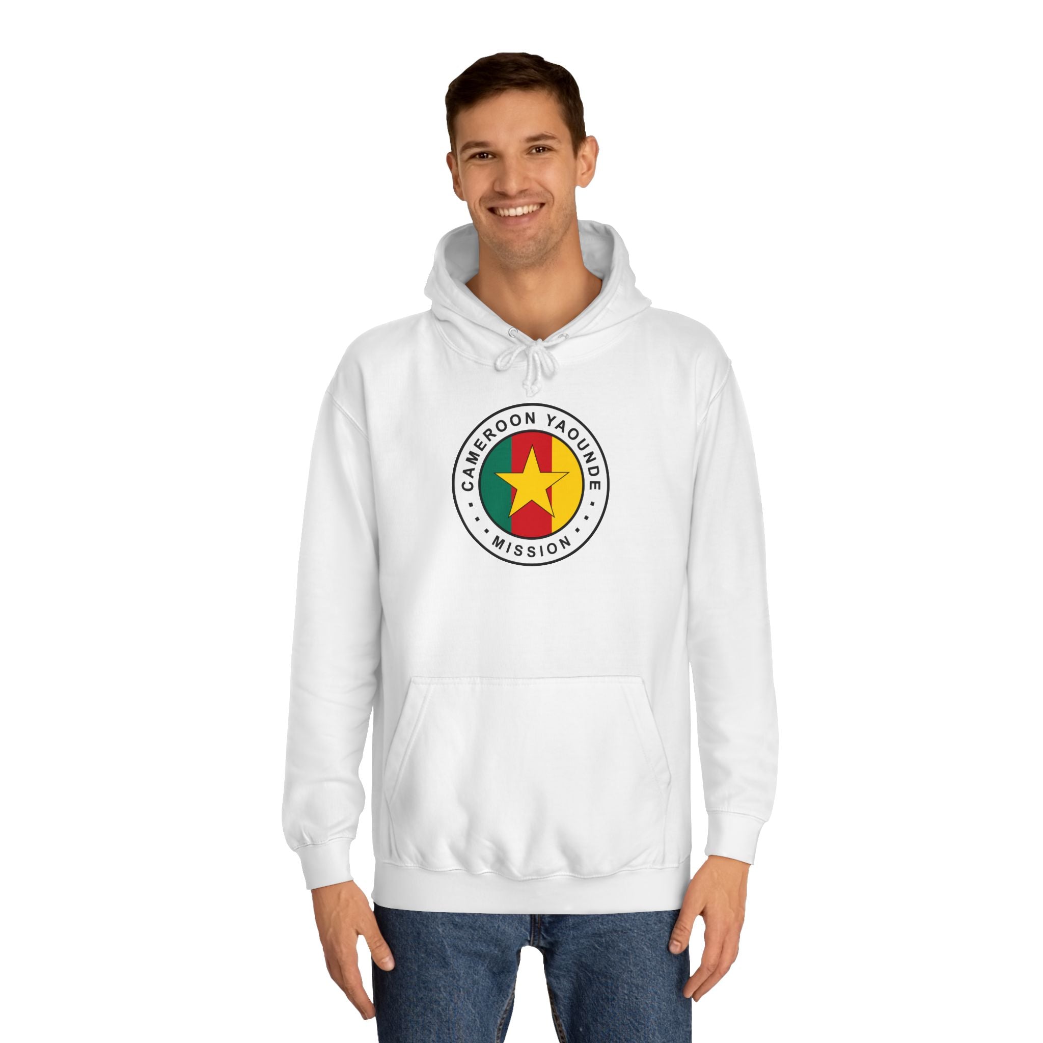 Cameroon Yaounde Mission Flag Logo (White Border) College Hoodie - Latter-Day Saint LDS Missionary Gift - Book of Mormon