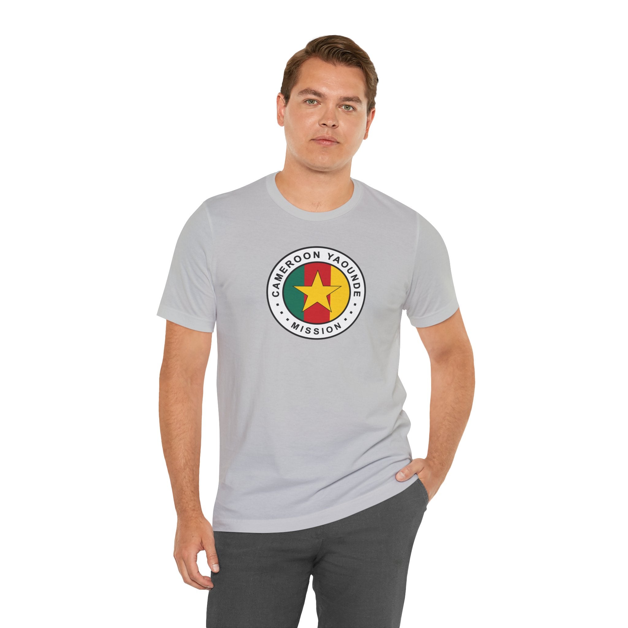 Cameroon Yaounde Mission Flag Logo (White Border) T-shirt - Latter-Day Saint LDS Missionary Gift - Book of Mormon