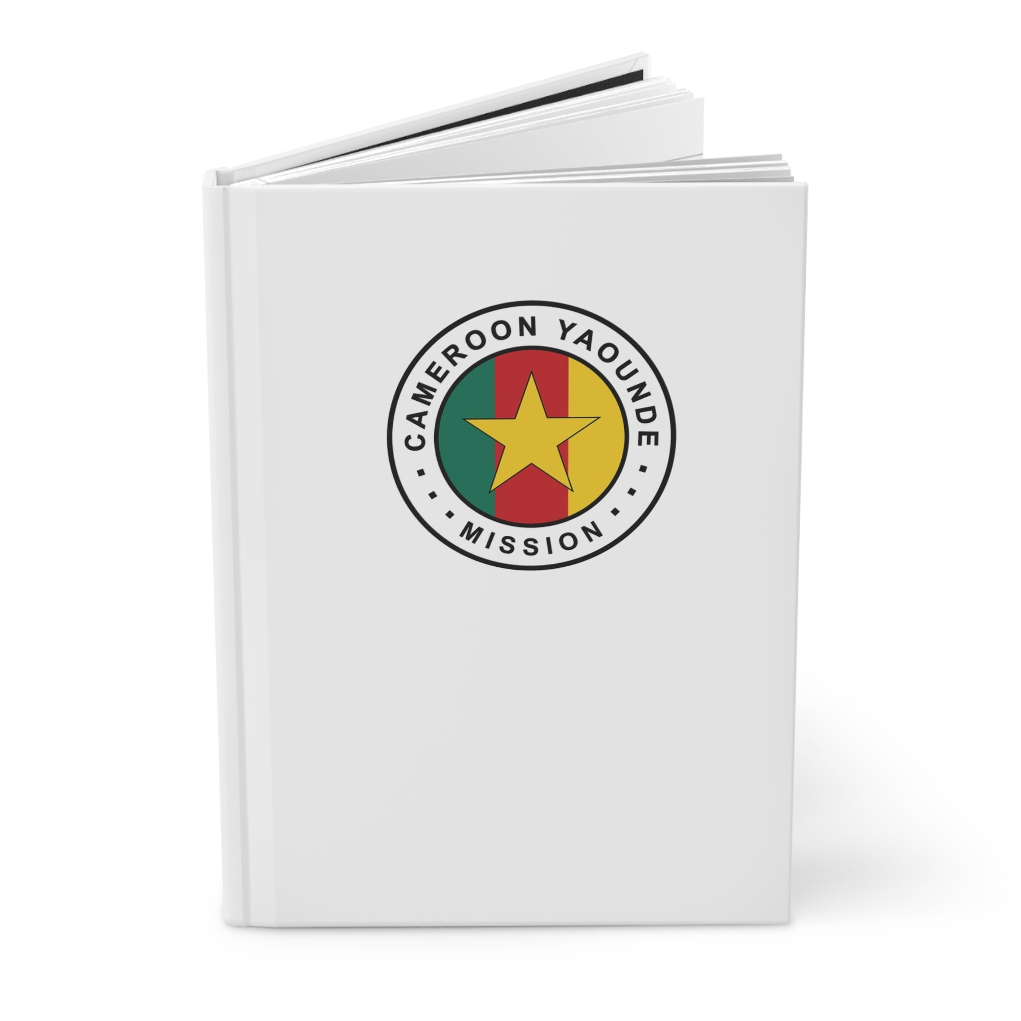 Cameroon Yaounde Mission Logo Design White Hardcover Journal Matte - Latter-Day Saint LDS Missionary Gift - Book of Mormon