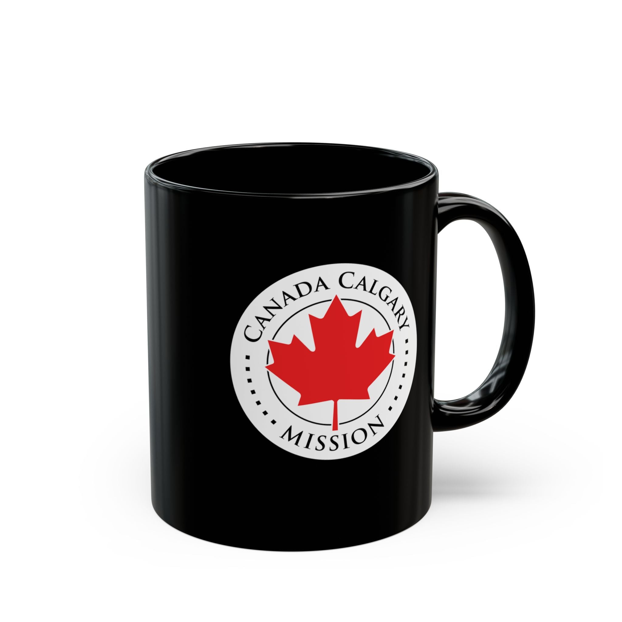 Canada Calgary Mission Circular Flag Black Ceramic Mug - Latter-Day Saint LDS Missionary Gift - Book of Mormon